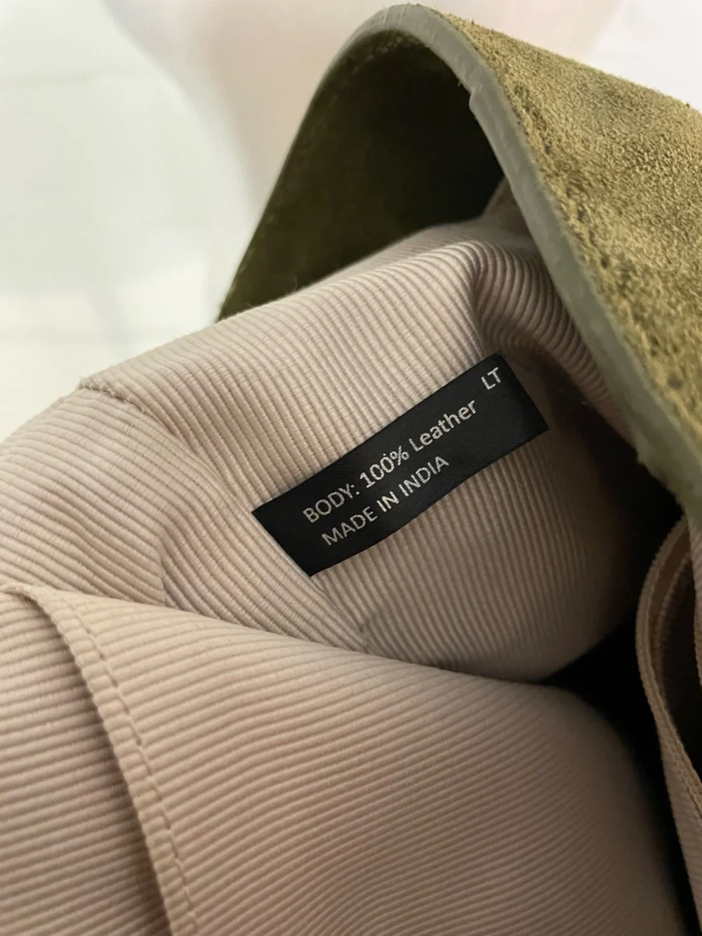Minimal Olive Suede Shoulder Bag